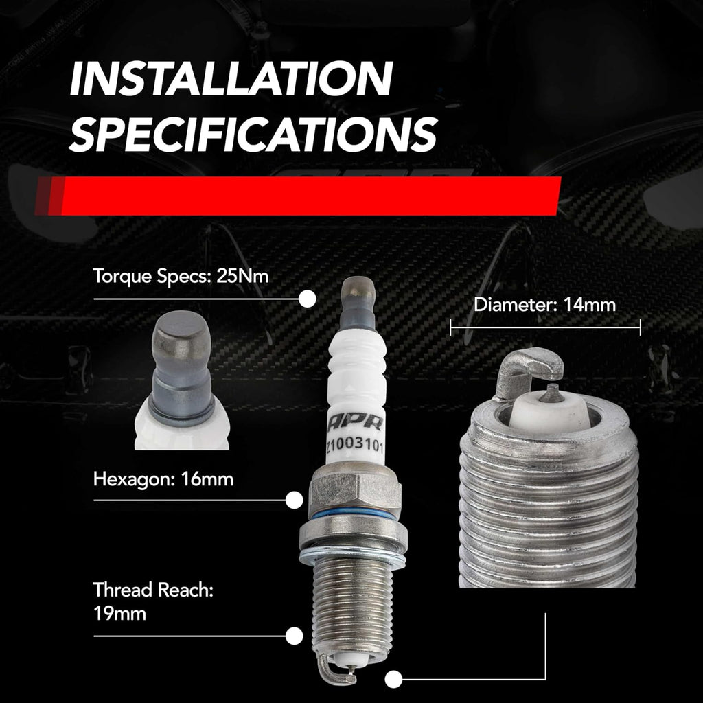 APR Iridium Pro Spark Plugs - Heat Range 9 (EA113, EA888.1/2, EA837 Engines)