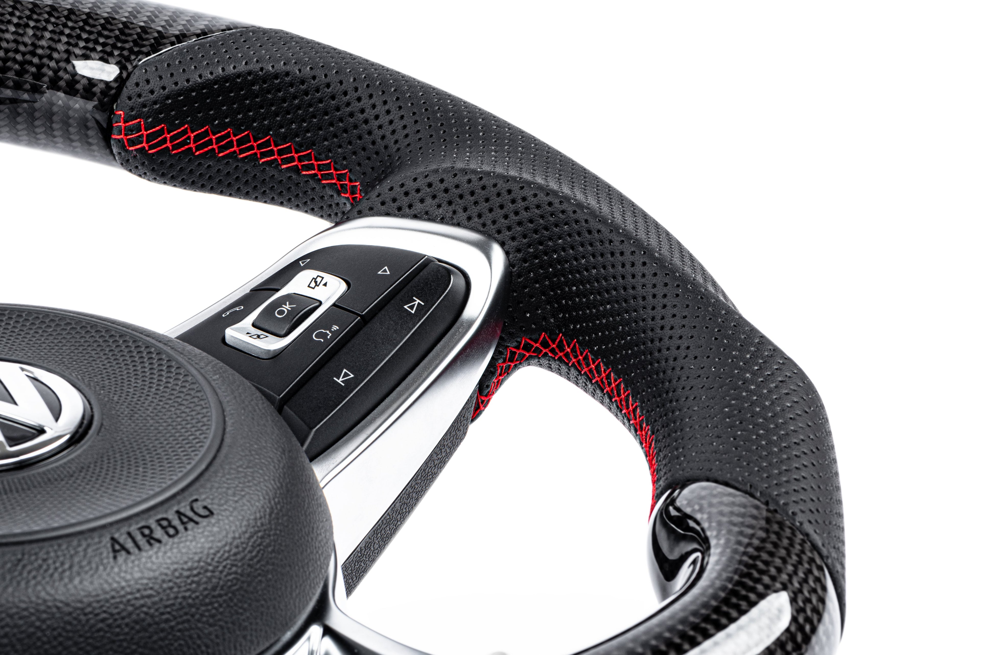 APR Steering Wheel - Carbon Fiber & Perforated Leather
MK7 GTI/GLI Red (For use with Paddles)